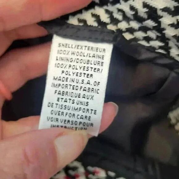 Talbots Women's Ivory/Black/Red Wool Ponte Glen Plaid Lined Pencil Straight Skir - Picture 13 of 13